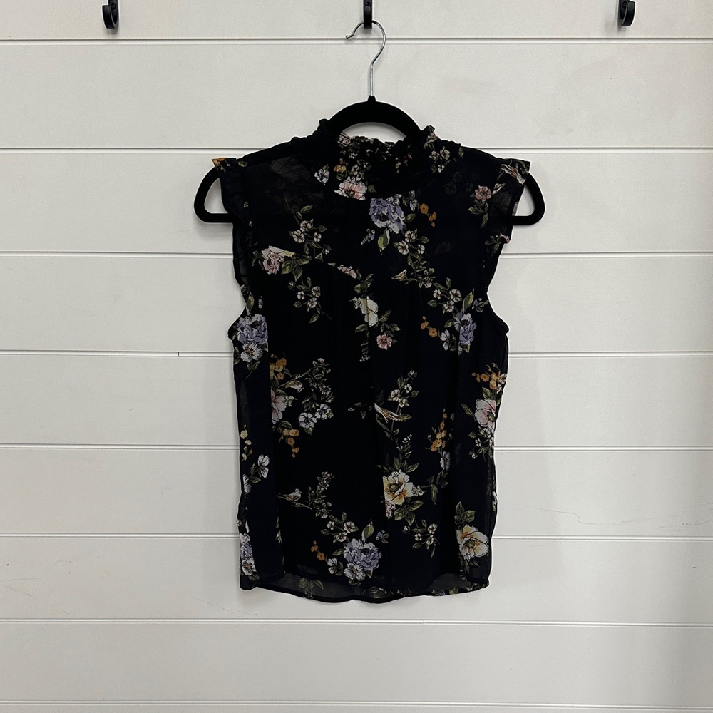 Monteau Black Floral Blouse
